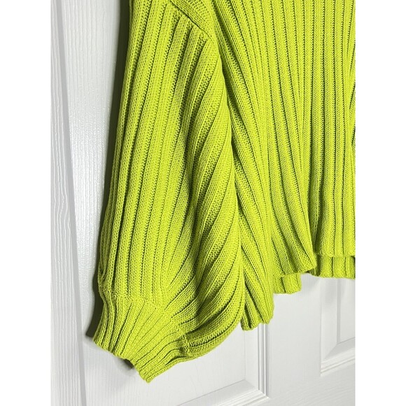 Cotton Candy LA Cropped Neon Green Knit Sweater M / L 80s 90s Y2K - Picture 3 of 7